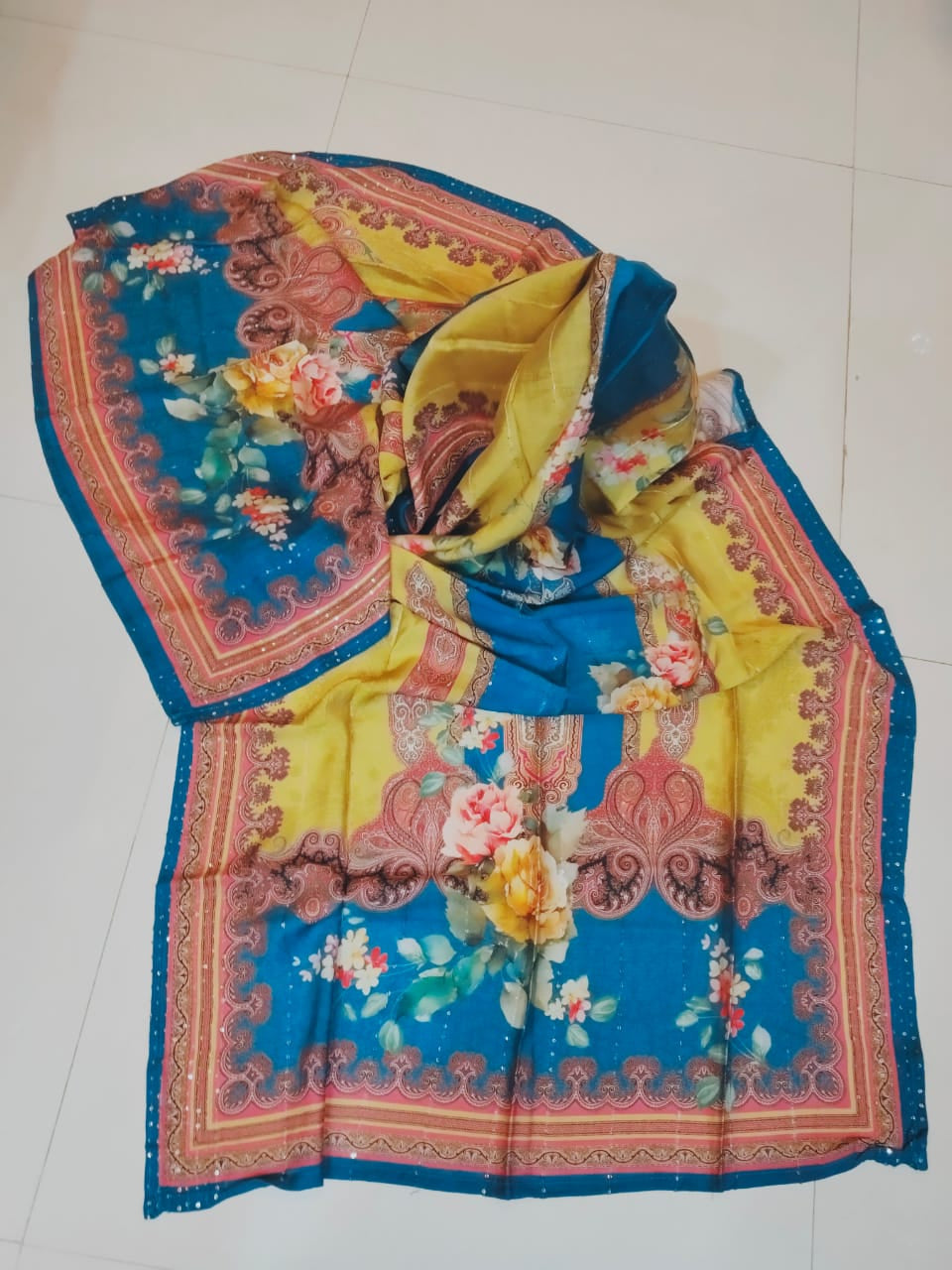 Royal Mustard Yellow Rayon Viscose 3-Piece Set with Dupatta