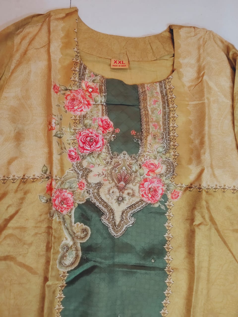 Royal Mustard Yellow Rayon Viscose 3-Piece Set with Dupatta