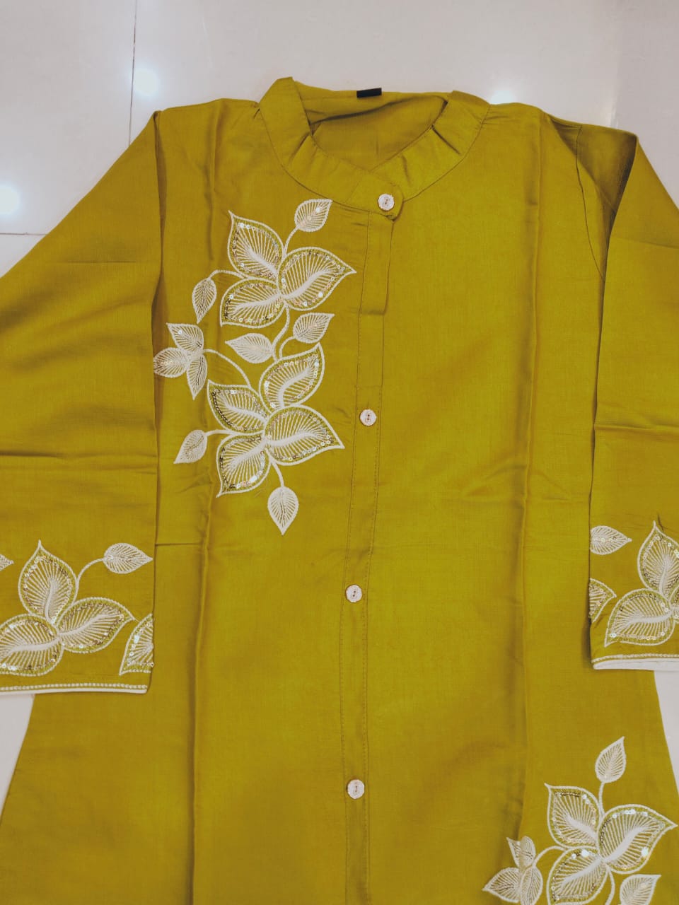 Heena Cotton Blend Embroidered Mehendi Green Cordset