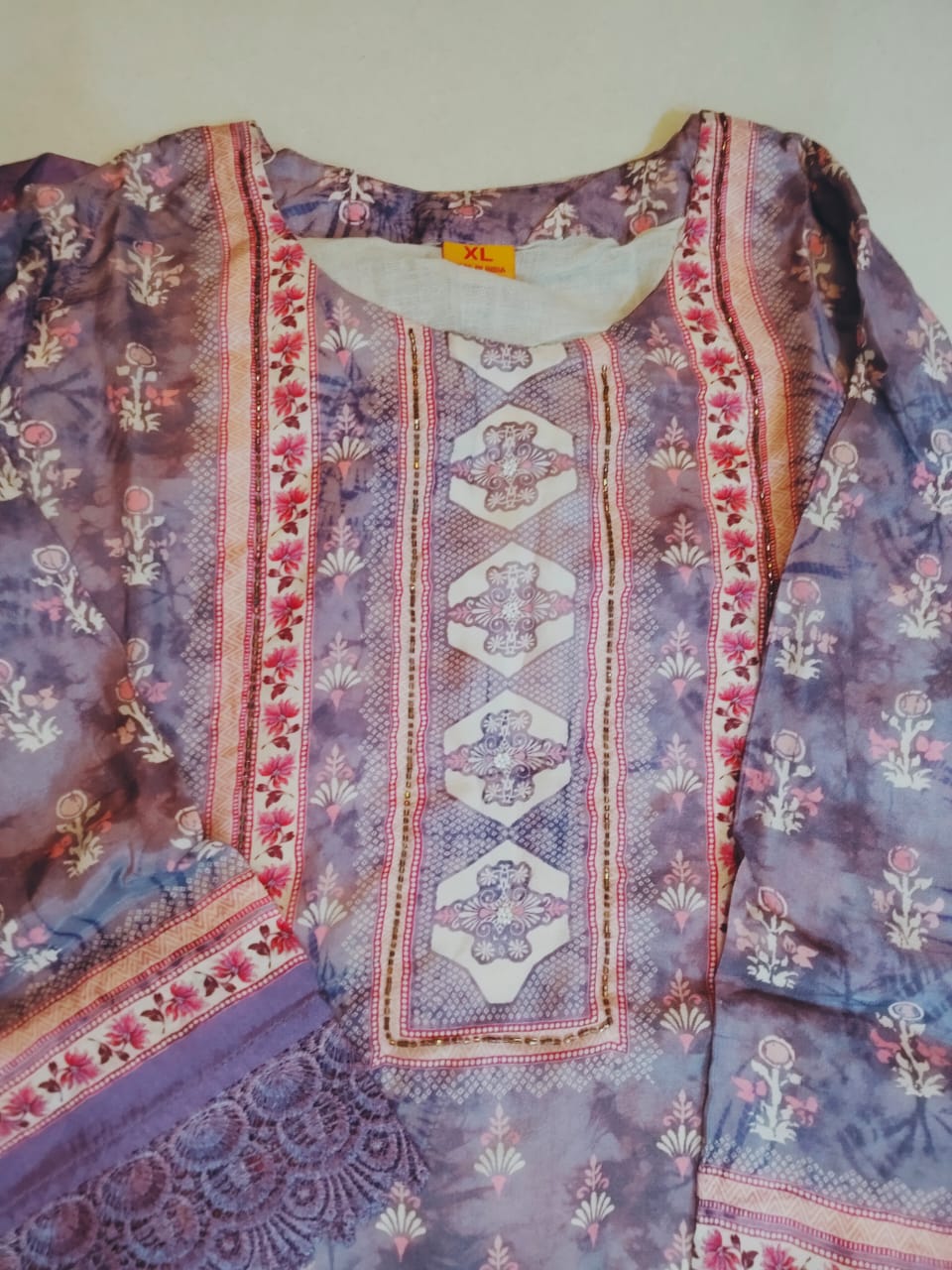 Royal Purple Rayon Viscose 3-Piece Suit Set with Dupatta